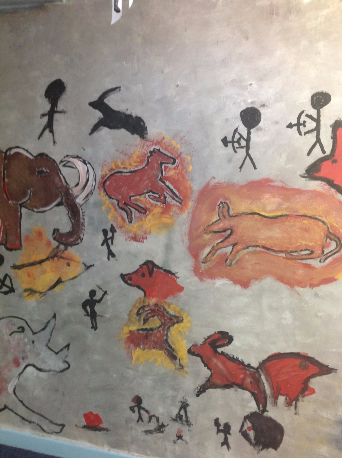 Hove Junior School Stone Age Art Work